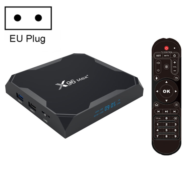 X96 max+ 4K Smart TV Box, Android 9.0, Amlogic S905X3 Quad-Core Cortex-A55,4GB+64GB, Support LAN, AV, 2.4G/5G WiFi, USBx2,TF Card,, EU Plug, US Plug, UK Plug, AU Plug