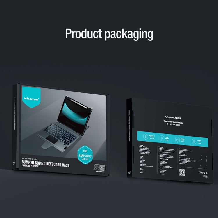 Nillkin Backlit Version Bumper Combo Keyboard Case, For Samsung Galaxy Tab S9 / S9 5G, For Samsung Galaxy Tab S9+ / S9+ 5G