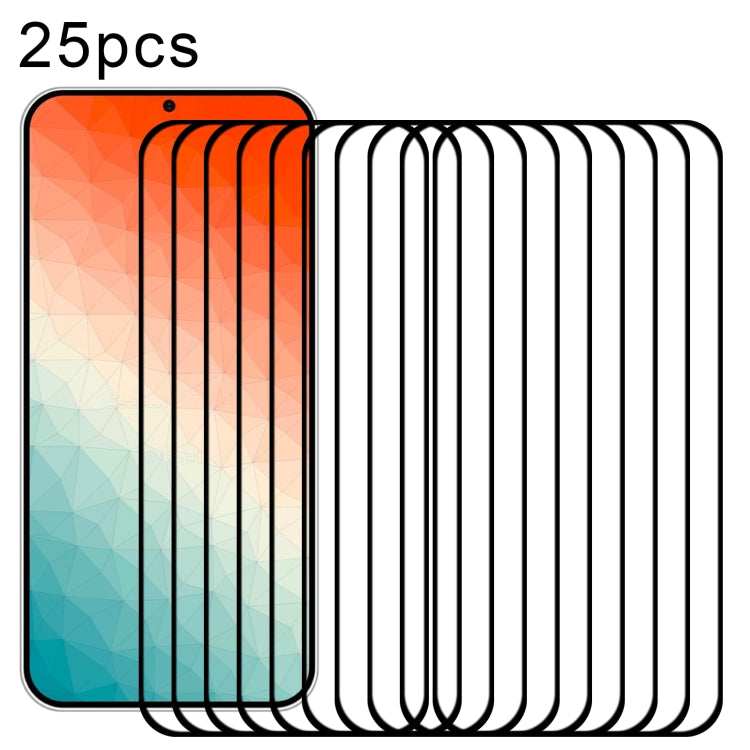 25pcs Full Glue Screen Tempered Glass Film, Support Fingerprint Unlocking, For Samsung Galaxy S25 Edge 5G, For Samsung Galaxy S25 5G, For Samsung Galaxy S25+ 5G, For Samsung Galaxy S25 Ultra 5G, For Samsung Galaxy S24 Ultra 5G, For Samsung Galaxy S24+ ...
