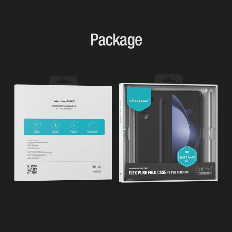 NILLKIN Flex Pure PC + Liquid Silicone Phone Case with S Pen, For Samsung Galaxy Z Fold5