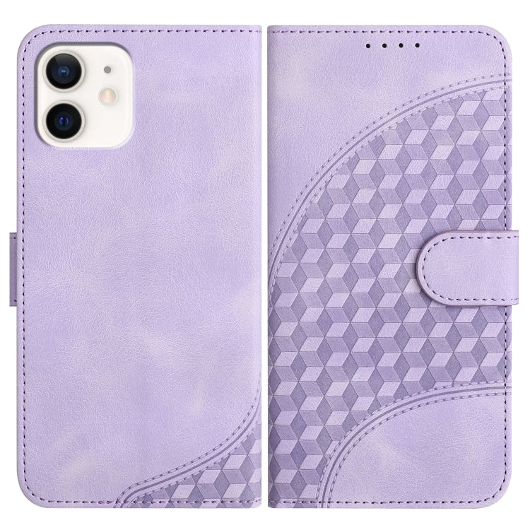 YX0060 Elephant Head Embossed Phone Leather Case with Lanyard