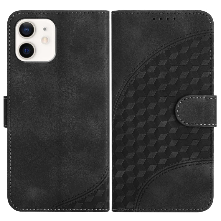 YX0060 Elephant Head Embossed Phone Leather Case with Lanyard