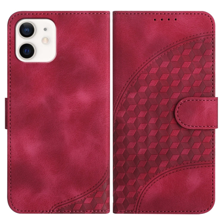 YX0060 Elephant Head Embossed Phone Leather Case with Lanyard