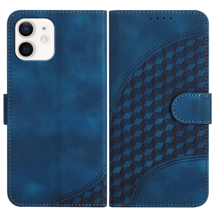 YX0060 Elephant Head Embossed Phone Leather Case with Lanyard