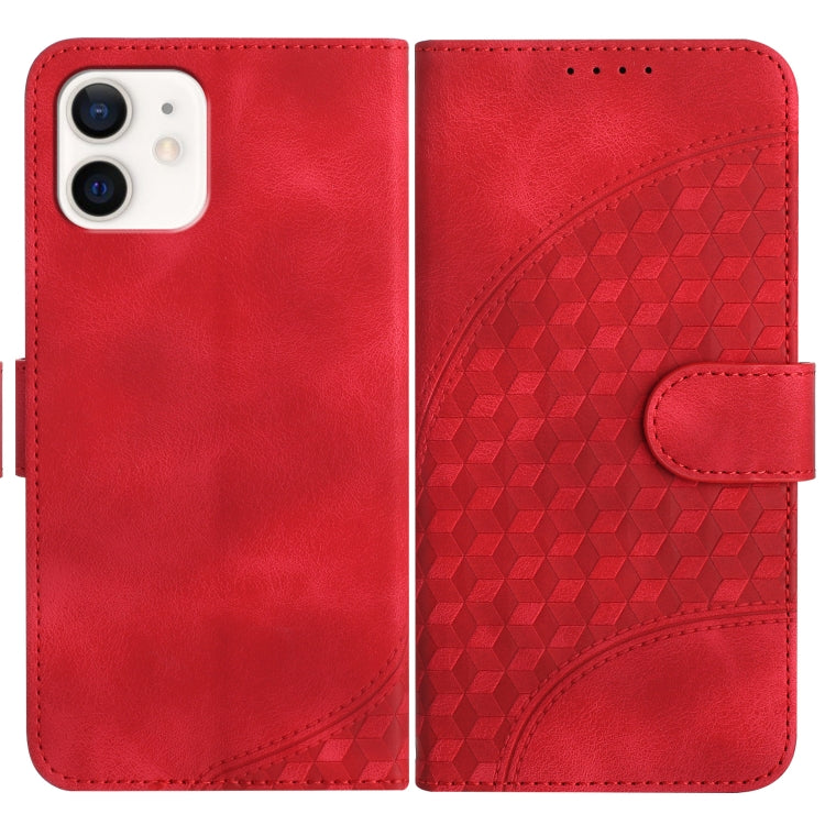 YX0060 Elephant Head Embossed Phone Leather Case with Lanyard