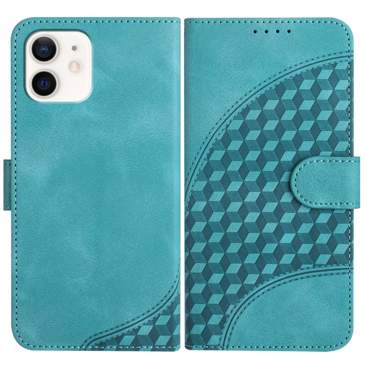 YX0060 Elephant Head Embossed Phone Leather Case with Lanyard