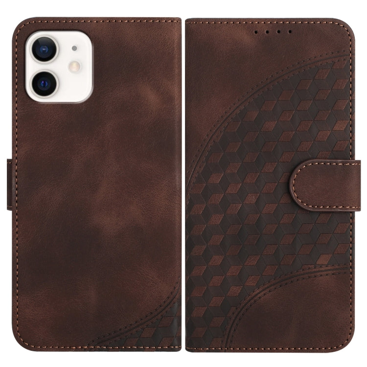 YX0060 Elephant Head Embossed Phone Leather Case with Lanyard