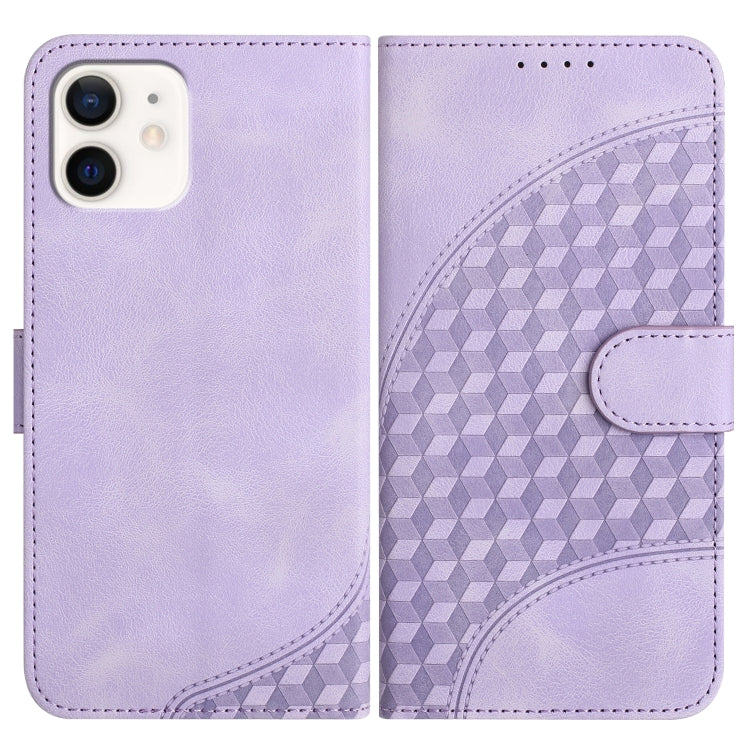 YX0060 Elephant Head Embossed Phone Leather Case with Lanyard