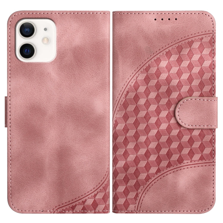 YX0060 Elephant Head Embossed Phone Leather Case with Lanyard
