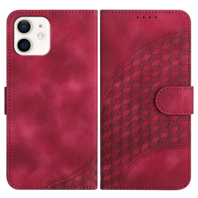 YX0060 Elephant Head Embossed Phone Leather Case with Lanyard