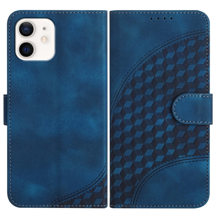 YX0060 Elephant Head Embossed Phone Leather Case with Lanyard