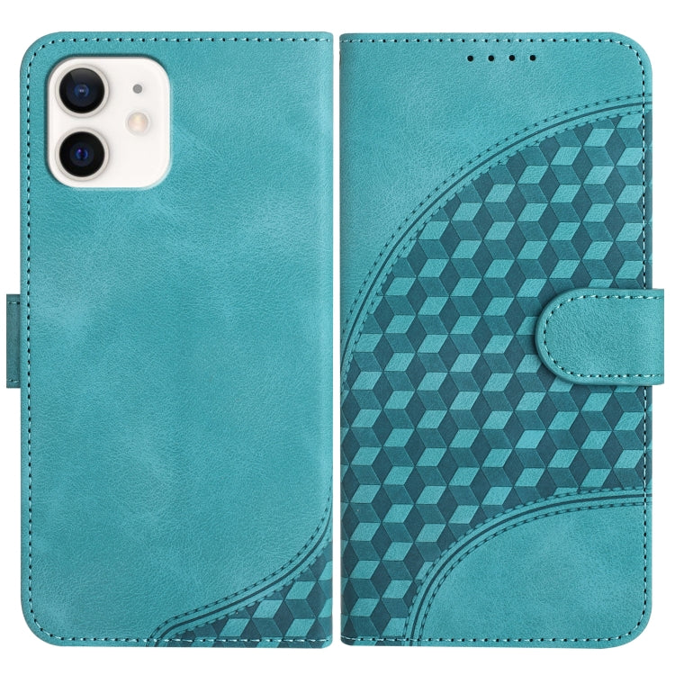 YX0060 Elephant Head Embossed Phone Leather Case with Lanyard