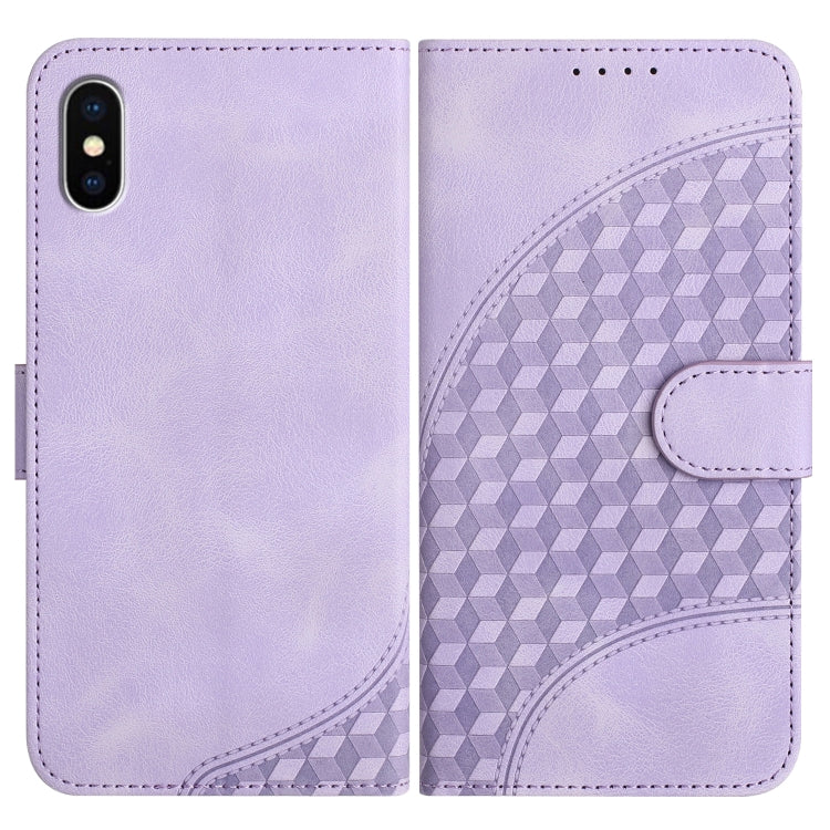 YX0060 Elephant Head Embossed Phone Leather Case with Lanyard