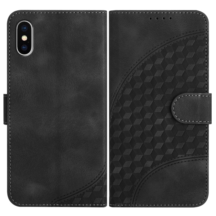 YX0060 Elephant Head Embossed Phone Leather Case with Lanyard