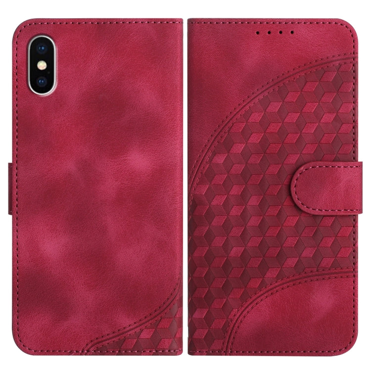 YX0060 Elephant Head Embossed Phone Leather Case with Lanyard