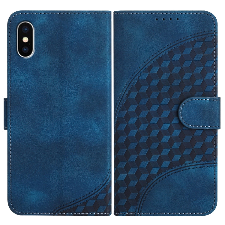YX0060 Elephant Head Embossed Phone Leather Case with Lanyard