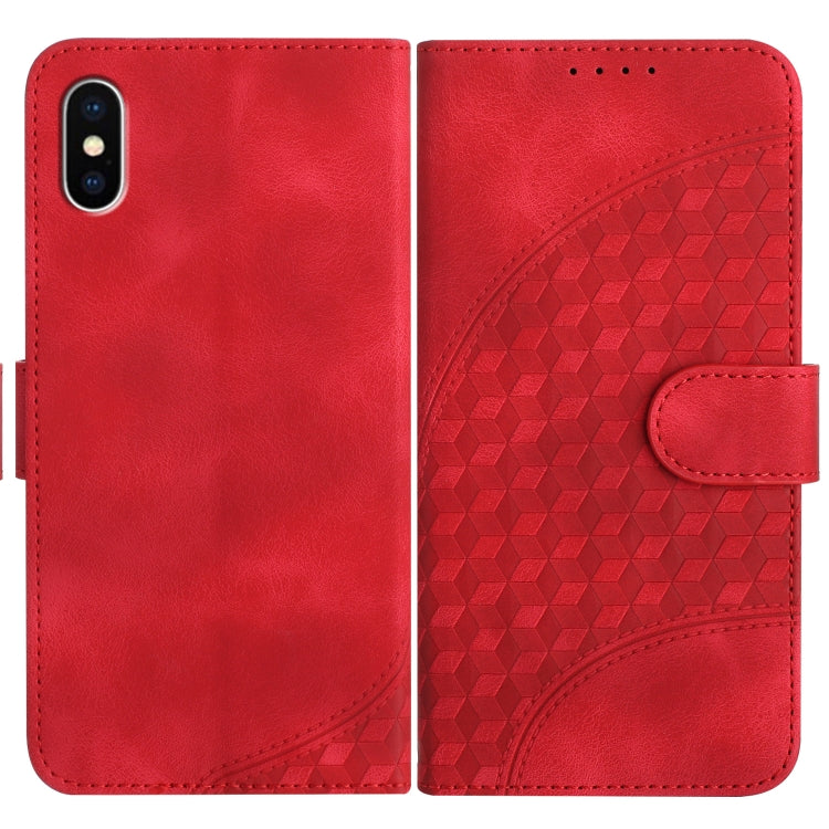 YX0060 Elephant Head Embossed Phone Leather Case with Lanyard