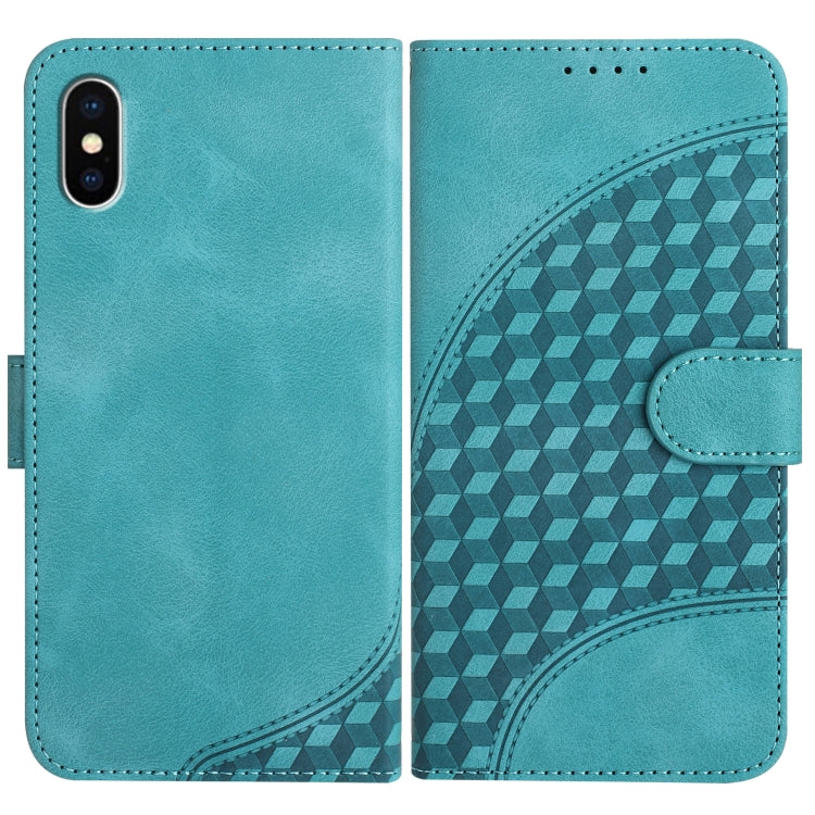 YX0060 Elephant Head Embossed Phone Leather Case with Lanyard