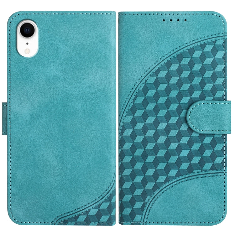 YX0060 Elephant Head Embossed Phone Leather Case with Lanyard