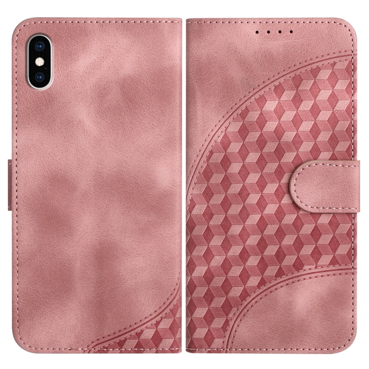 YX0060 Elephant Head Embossed Phone Leather Case with Lanyard
