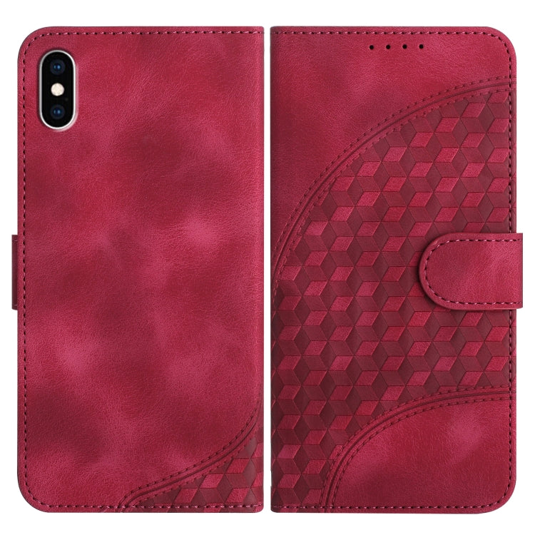 YX0060 Elephant Head Embossed Phone Leather Case with Lanyard