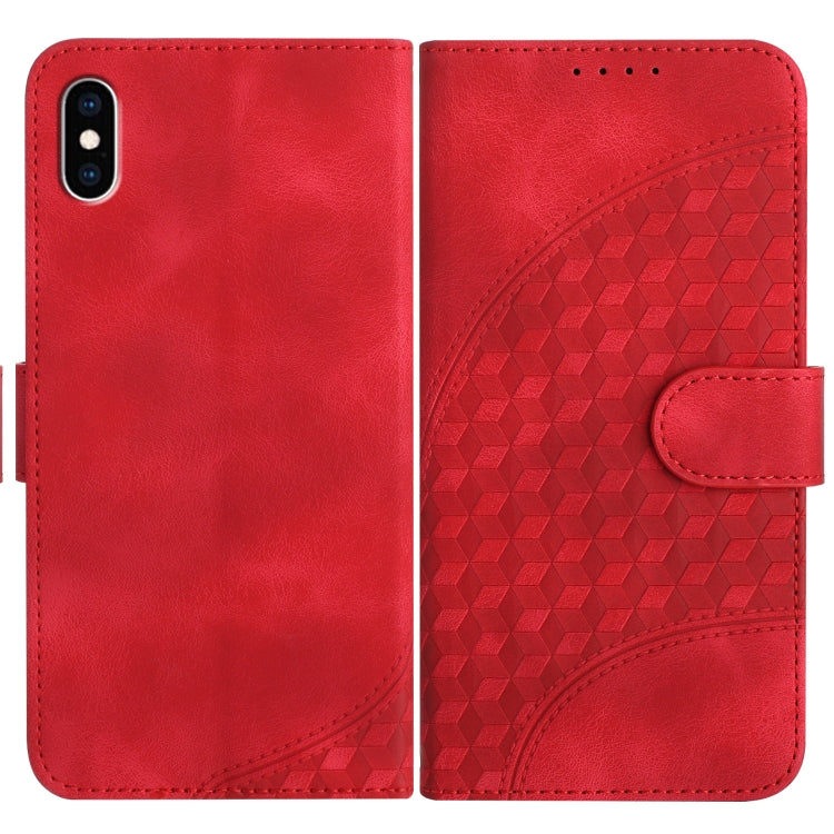 YX0060 Elephant Head Embossed Phone Leather Case with Lanyard