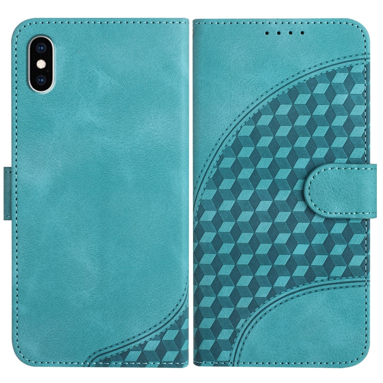 YX0060 Elephant Head Embossed Phone Leather Case with Lanyard
