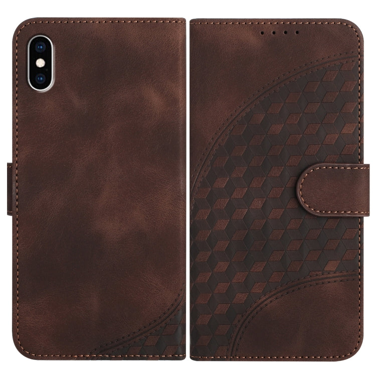 YX0060 Elephant Head Embossed Phone Leather Case with Lanyard