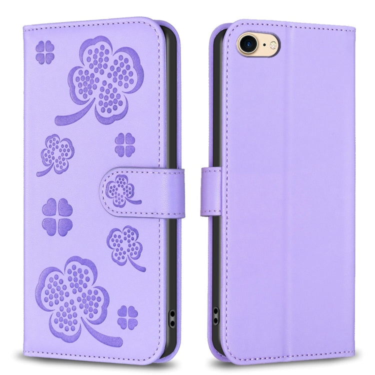 Four-leaf Embossed Leather Phone Case