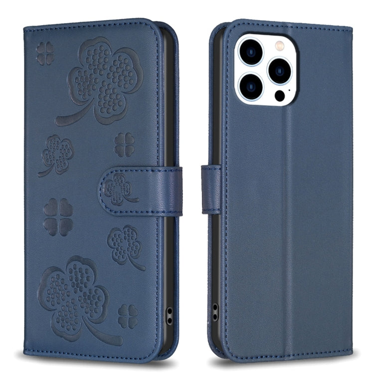Four-leaf Embossed Leather Phone Case