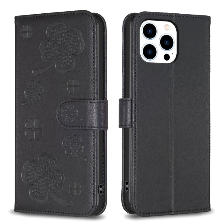 Four-leaf Embossed Leather Phone Case