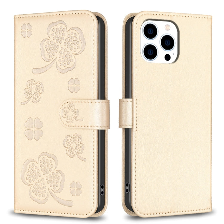 Four-leaf Embossed Leather Phone Case