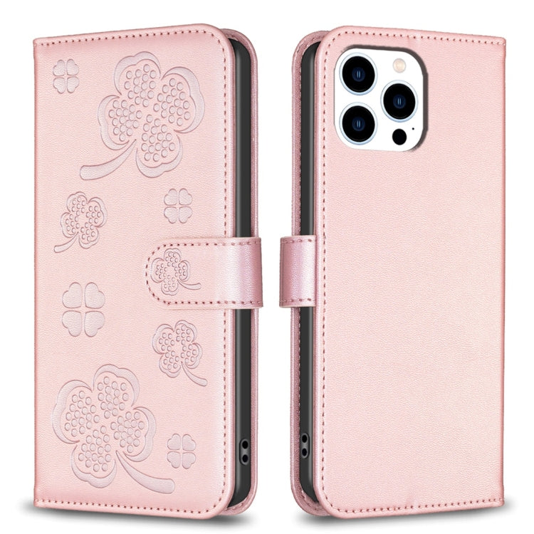 Four-leaf Embossed Leather Phone Case