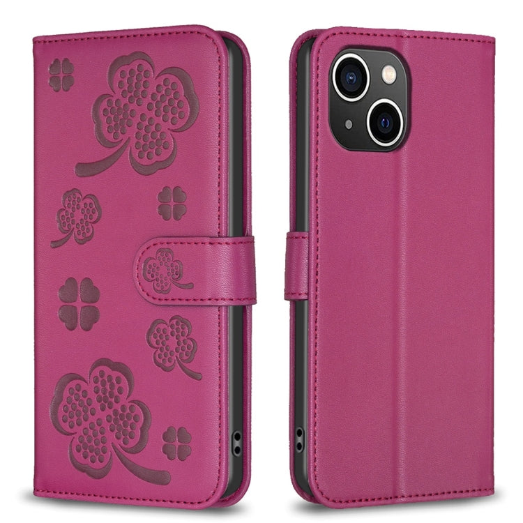 Four-leaf Embossed Leather Phone Case