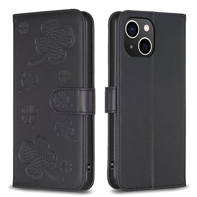 Four-leaf Embossed Leather Phone Case