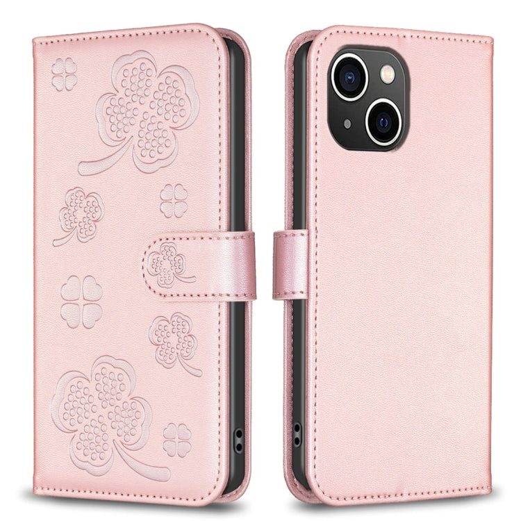 Four-leaf Embossed Leather Phone Case