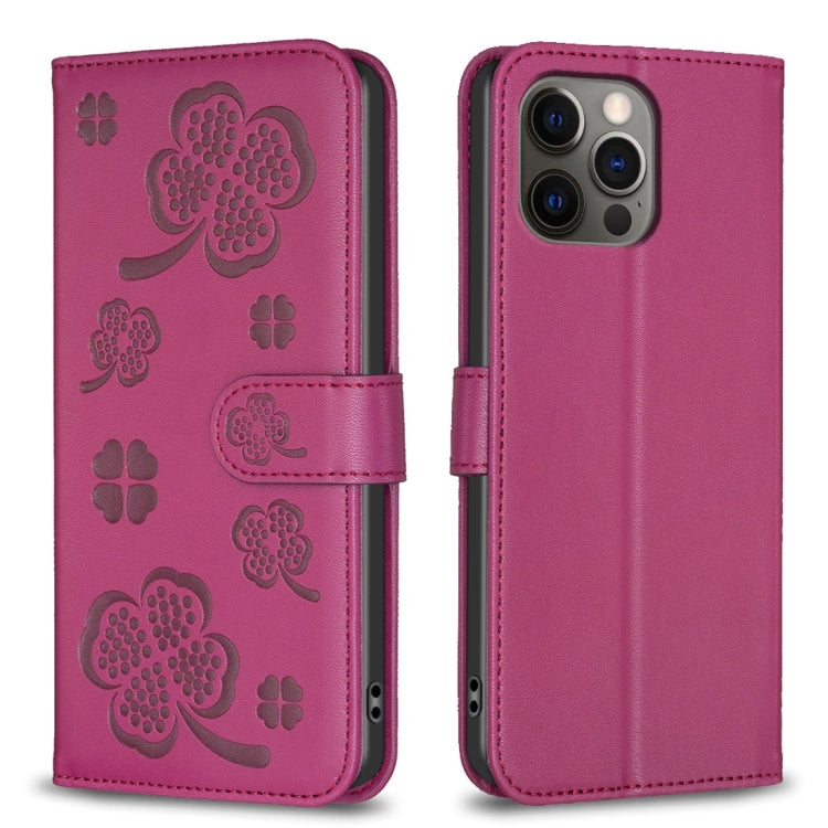 Four-leaf Embossed Leather Phone Case