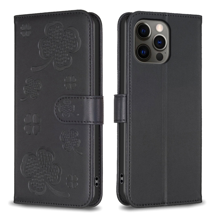 Four-leaf Embossed Leather Phone Case