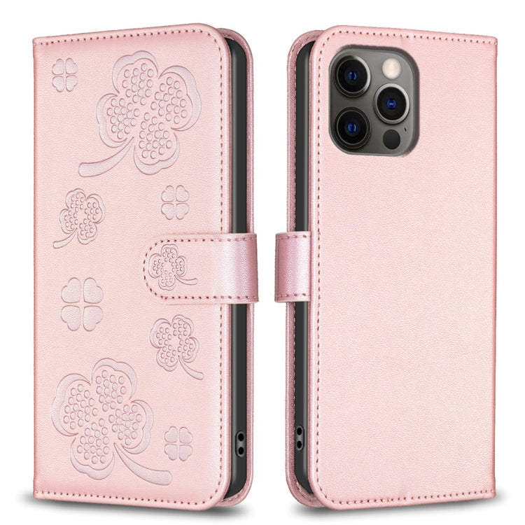 Four-leaf Embossed Leather Phone Case
