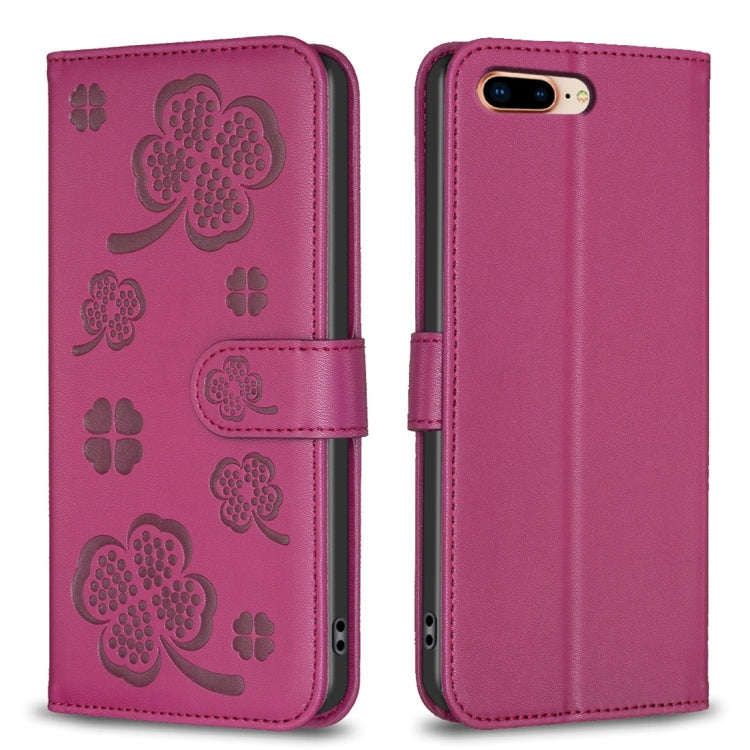 Four-leaf Embossed Leather Phone Case