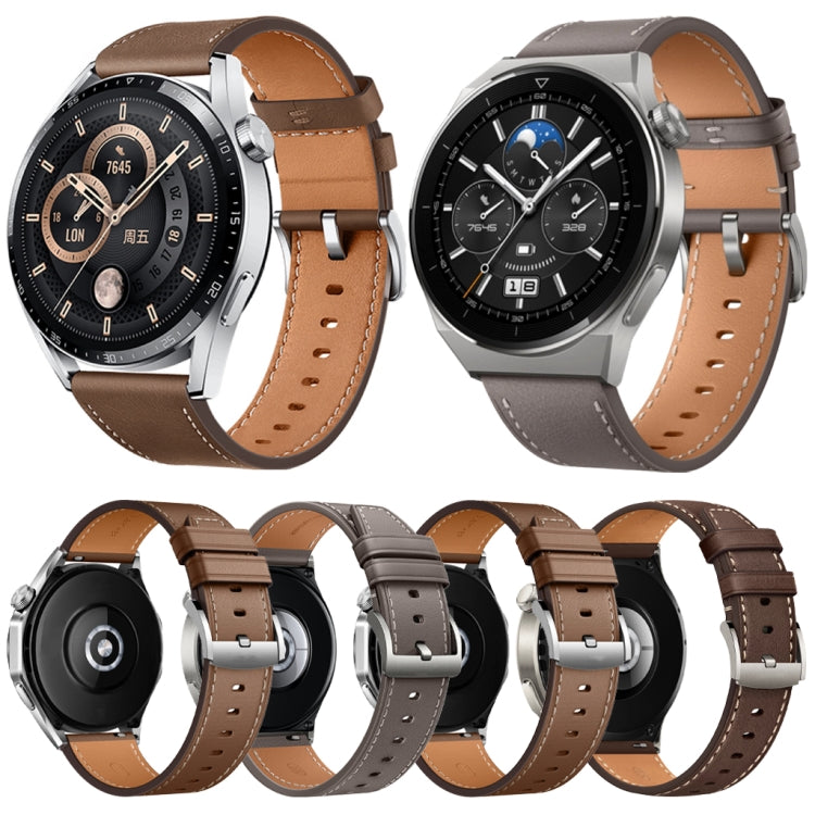 Universal Square Tail Leather Watch Band, 22mm