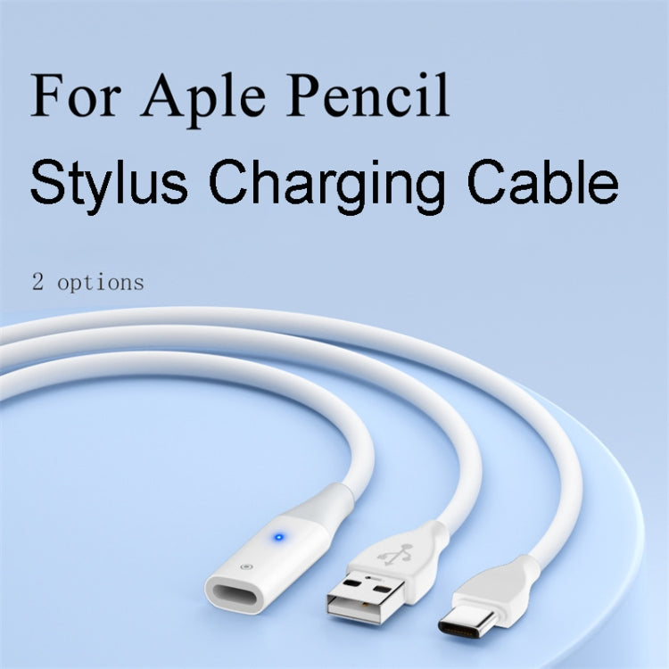 For Apple Pencil 1 USB-C / Type-C to 8 Pin Stylus Charging Cable with Indicator Light, 0.5m, 1m
