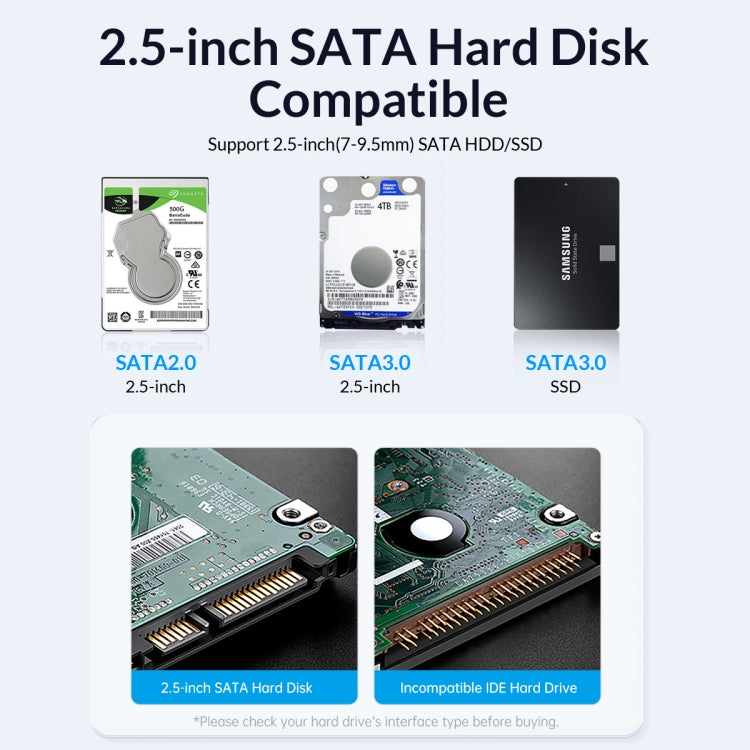 ORICO DZ25C3-CR 2.5-inch Type-C 5Gbps External Storage HDD Case, DZ25C3-CR