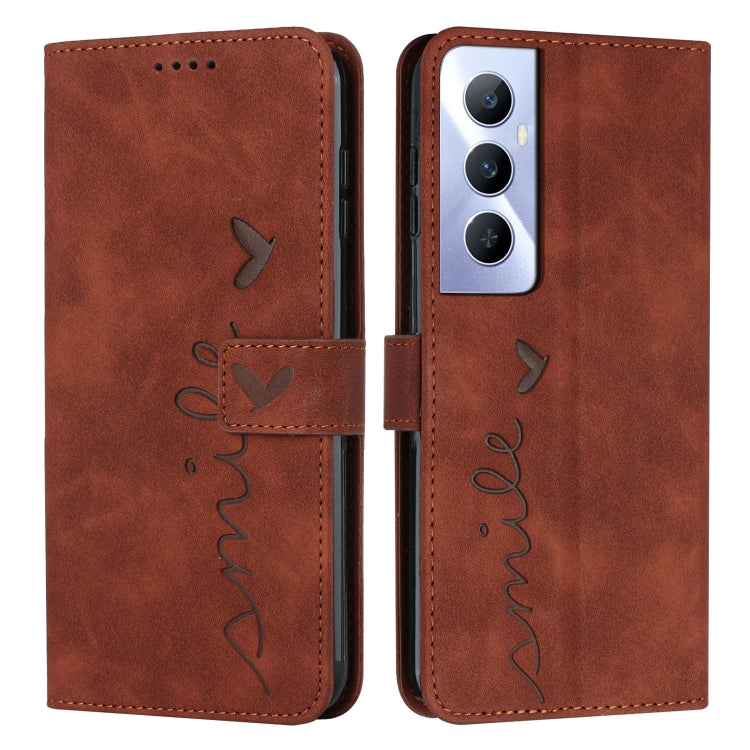Skin Feel Heart Embossed Leather Phone Case with Long Lanyard, For Realme 12 Pro+, For Realme C67 4G Global, For Realme C65 4G
