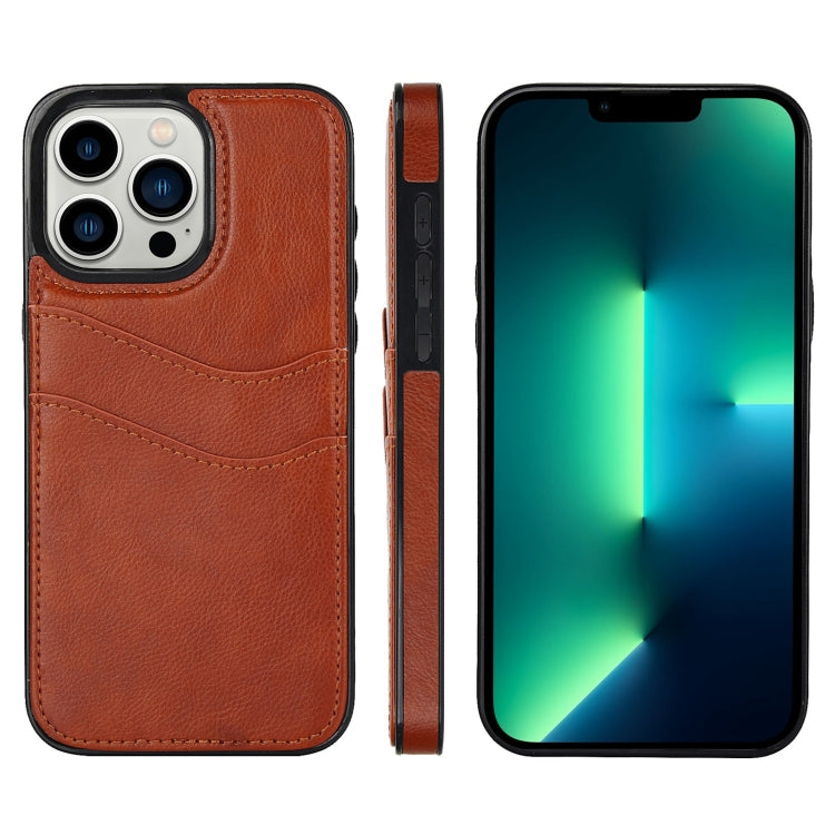 Litchi Leather Skin Card Slots Phone Case