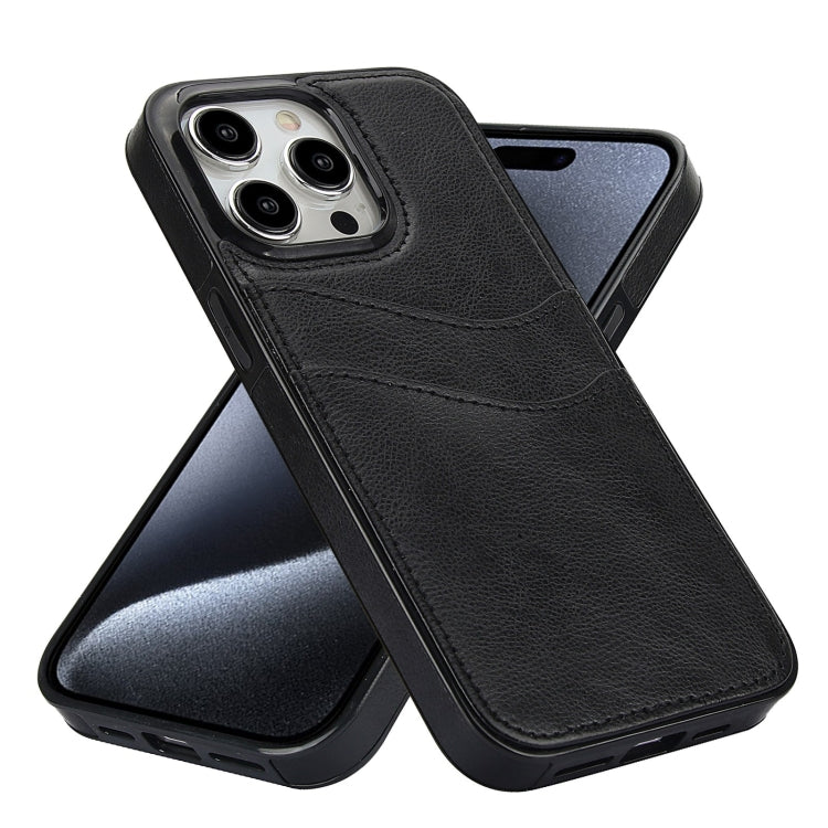 Litchi Leather Skin Card Slots Phone Case