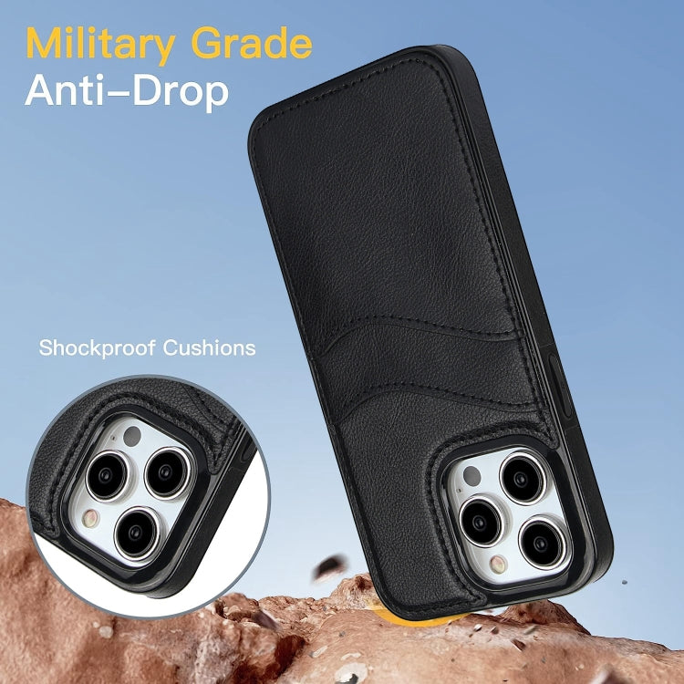 Litchi Leather Skin Card Slots Phone Case