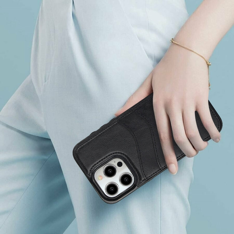 Litchi Leather Skin Card Slots Phone Case