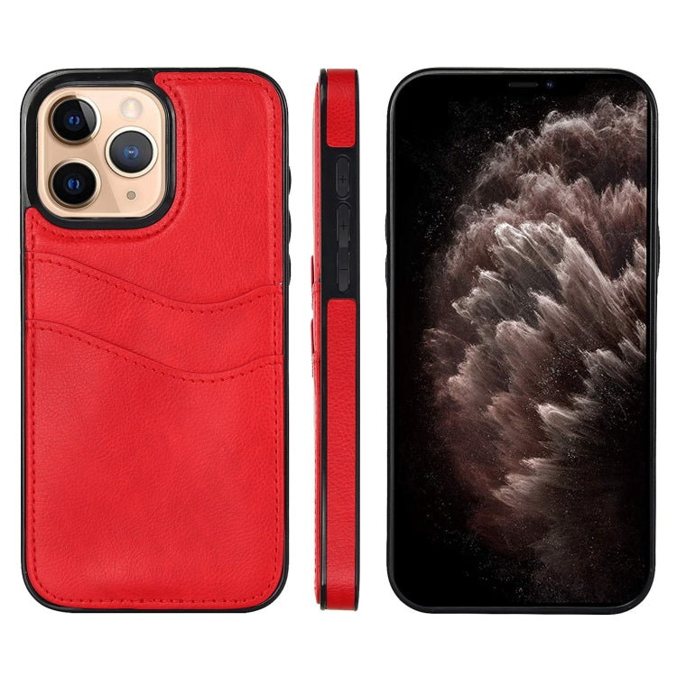 Litchi Leather Skin Card Slots Phone Case