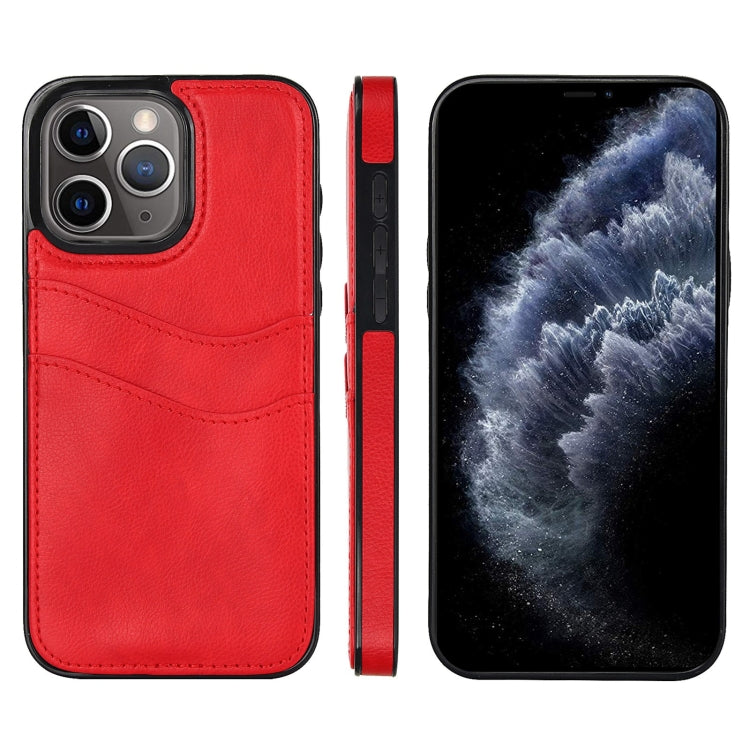 Litchi Leather Skin Card Slots Phone Case